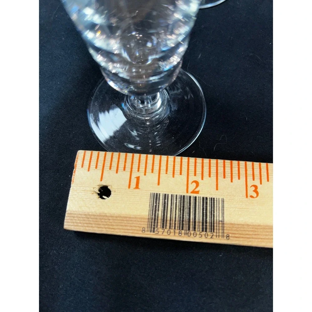 Set of 6 Vintage Bamboo Etched Footed‎ Glasses Champagne Flutes Tall Pilsner MCM